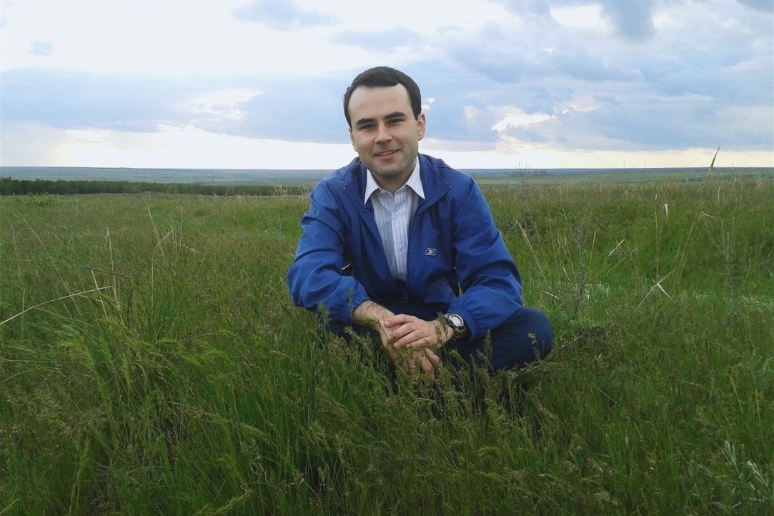 Николай Куричев во время полевого выезда в Волгоградскую область 